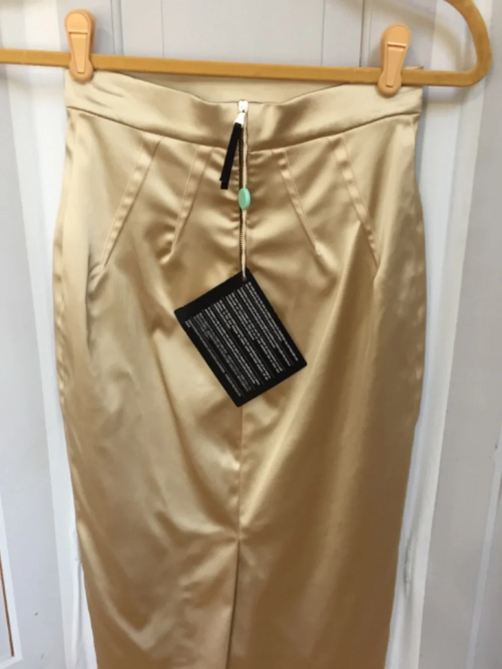 Dolce & Gabbana Gold Satin Pencil Skirt